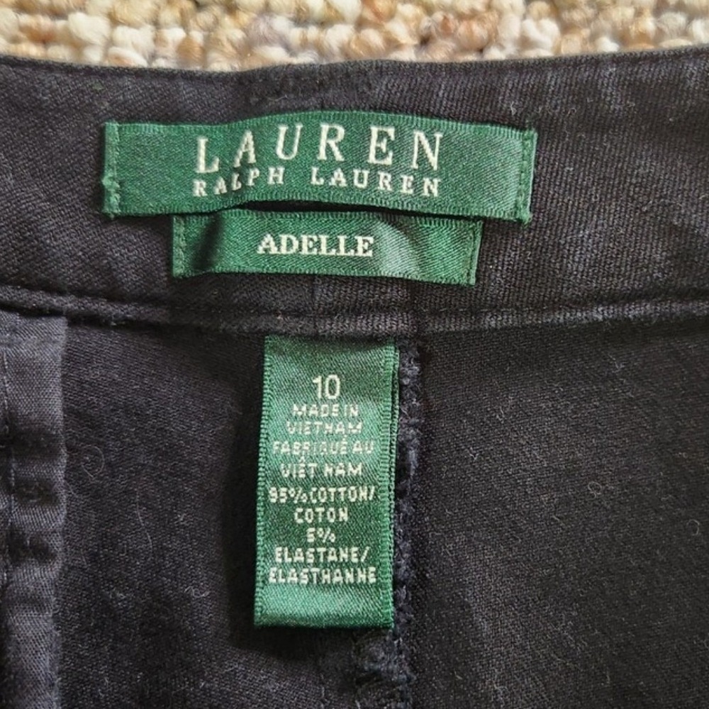 Lauren Ralph Lauren Adelle Black Bootcut Pants Women Size 10 Cotton Blend - Picture 5 of 8